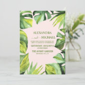 Wild Tropical Palm Casual Wedding Kaart (Staand voorkant)