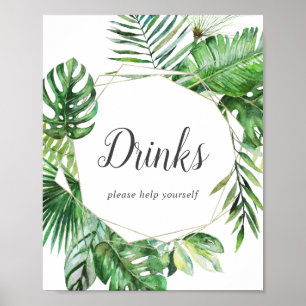 Wild Tropical Palm Drink Sign Poster