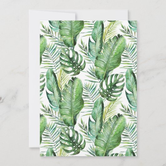 Wild Tropical Palm Formal Wedding Kaart (Achterkant)