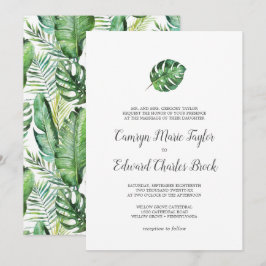 Wild Tropical Palm Formal Wedding Kaart