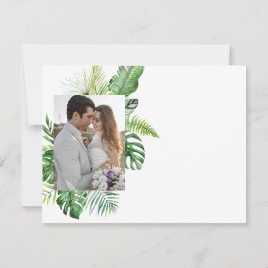 Wild Tropical Palm Foto Dank je kaart (Achterkant)