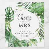 Wild Tropical Palm Future Mrs Wine Labels Wijn Etiket (Enkel label)