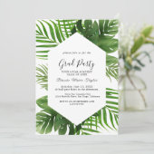 Wild Tropical Palm Graduation Party Uitnodiging (Staand voorkant)