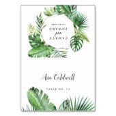 Wild Tropical Palm Guest Name WedPlace Card Kaart (Voorkant)