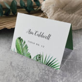 Wild Tropical Palm Guest Name WedPlace Card Kaart