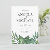 Wild Tropical Palm Hexagon Casual Kaart (Staand voorkant)