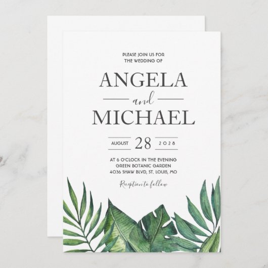 Wild Tropical Palm Hexagon Casual Kaart (Voorkant / Achterkant)