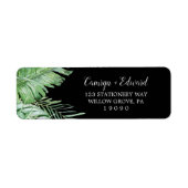 Wild Tropical Palm | Label zwart retouradres (Voorkant)