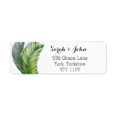 Wild Tropical Palm Leaves Greenery Etiket (Voorkant)
