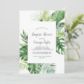 Wild Tropical Palm Lingerie Shower Kaart (Staand voorkant)