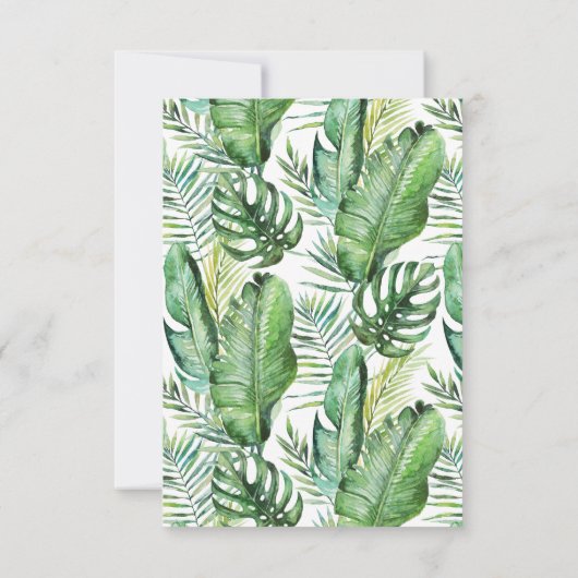 Wild Tropical Palm Menu Keuze RSVP-kaart (Achterkant)