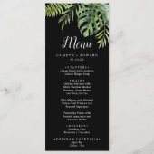 Wild Tropical Palm | Menu Zwart weddenschap (Voorkant)
