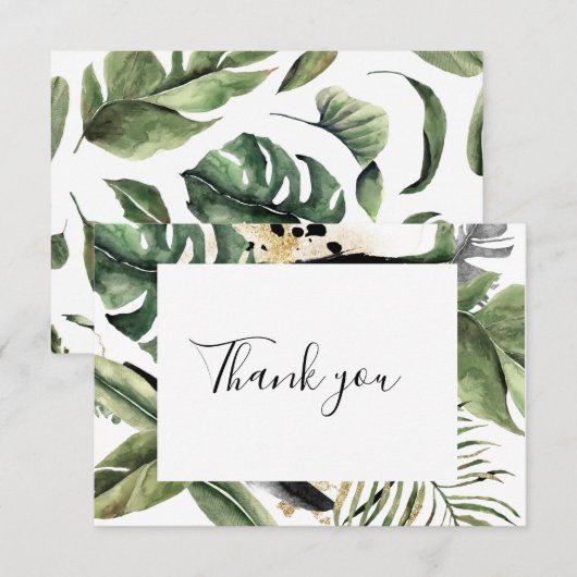 Wild Tropical Palm Monstera Bedankkaart (Voorkant / Achterkant)