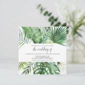 Wild Tropical Palm | Patroon op de bruiloft van he Kaart (Staand voorkant)