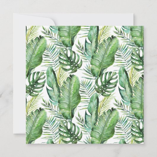 Wild Tropical Palm | Patroon op de bruiloft van he Kaart (Achterkant)