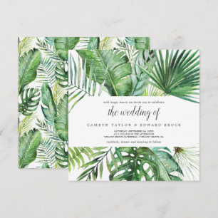Wild Tropical Palm Patroon op de bruiloft van he Kaart