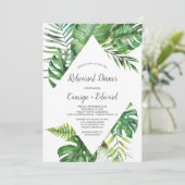 Wild Tropical Palm Rehearsal Dinner Kaart (Staand voorkant)