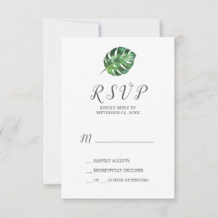 Wild Tropical Palm Simple RSVP-kaart RSVP Kaartje