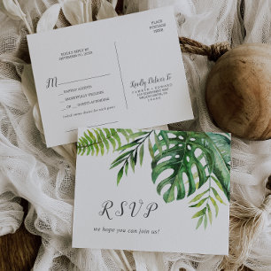 Wild Tropical Palm Song Request RSVP Briefkaart