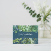 Wild Tropical Palm | Website van het Navy Blue Wed Informatiekaartje (Staand voorkant)