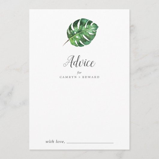 Wild Tropical Palm Wedding Advieskaart (Voorkant)