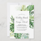 Wild Tropical Palm Wedding Brunch Kaart (Voorkant)