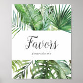 Wild Tropical Palm Wedding Favors Sign Poster (Voorkant)