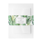 Wild Tropical Palm Wedding Invitation Belly Band Uitnodigingen Wikkel (Voorkant Voorbeeld)