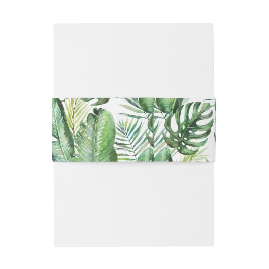 Wild Tropical Palm Wedding Invitation Belly Band Uitnodigingen Wikkel (Achterkant Voorbeeld)