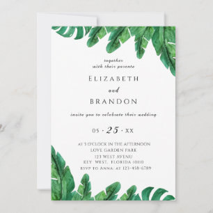 Wild Tropical Palm Wedding Invitation Save The Date