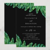 Wild Tropical Palm Wedding Invitation Save The Date (Voorkant / Achterkant)