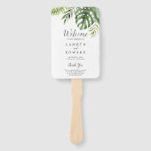 Wild Tropical Palm Wedding Programme Fan Handwaaier (Voorkant)