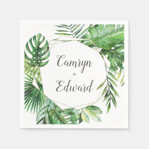 Wild Tropical Palm Wedding Reception Servet