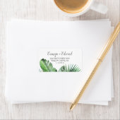 Wild Tropical Palm Wedding RSVP Adresetiketten Etiket (Insitu)