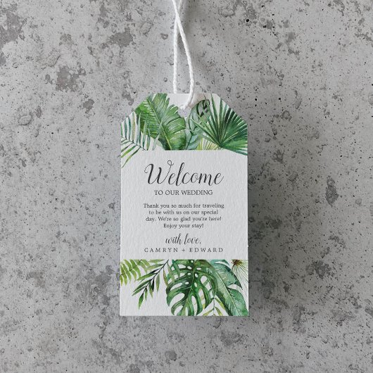 Wild Tropical Palm Wedding Welcome Cadeaulabel