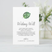 Wild Tropical Palm Wedding Wishing Well Kaart (Staand voorkant)