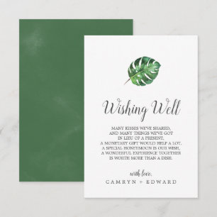 Wild Tropical Palm Wedding Wishing Well Kaart