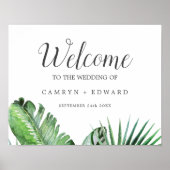 Wild Tropical Palm Welcome Wedding Poster (Voorkant)