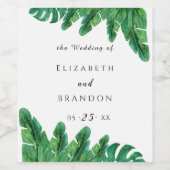 Wild Tropical Palm Wijn Fles Label Etiket (Enkel label)