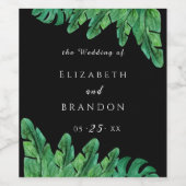 Wild Tropical Palm Wijn Fles Label Wijn Etiket (Enkel label)