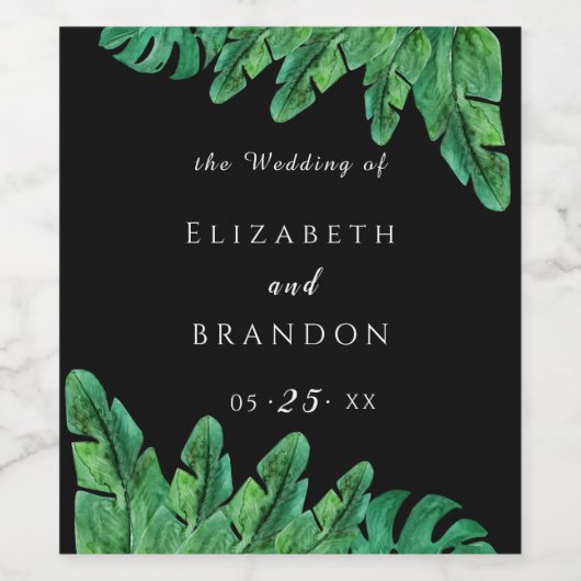 Wild Tropical Palm Wijn Fles Label Wijn Etiket (Enkel label)