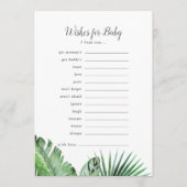 Wild Tropical Palm Wishes for Baby Advice Kaart (Voorkant)