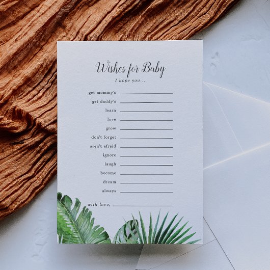 Wild Tropical Palm Wishes for Baby Advice Kaart
