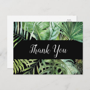 Wild Tropical Palm   Zwart bedankt Briefkaart