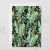 Wild Tropical Palm | Zwart monogram huwelijk Kaart (Achterkant)