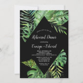 Wild Tropical Palm | Zwart repetitief diner Kaart (Voorkant)