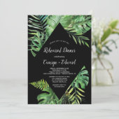 Wild Tropical Palm | Zwart repetitief diner Kaart (Staand voorkant)