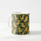 Wild Tropical Safari Leopard Oerwoud Palms Koffiemok (Voorkant links)