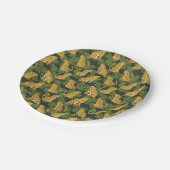 Wild Tropical Safari Leopard Oerwoud Palms Papieren Bordje (Gekanteld)