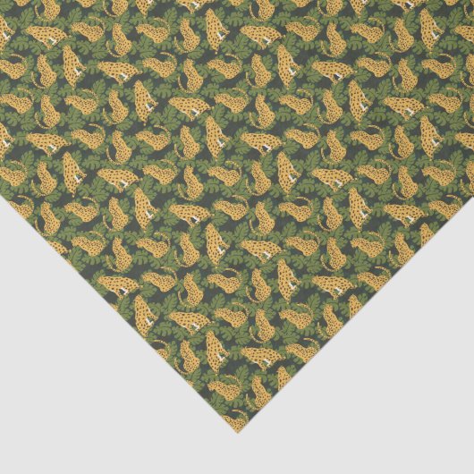 Wild Tropical Safari Leopard Oerwoud Palms Tissuepapier (Detail)